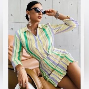 Brand New Zara The Valerie Striped Mini Dress